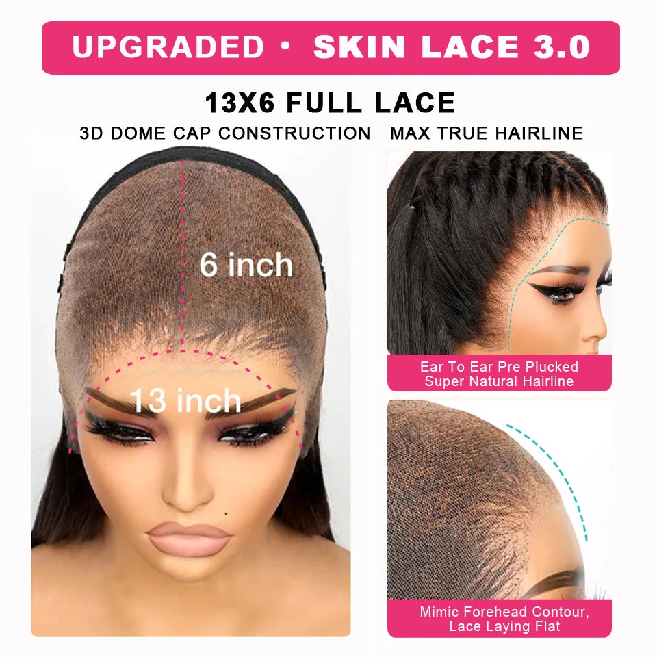 13x4 13x6 Full HD Lace Front Human Hair Wigs Straight 360 Transparent Lace Frontal Wigs Pre Plucked 5x5 Pre-Cut Lace Closure Wig