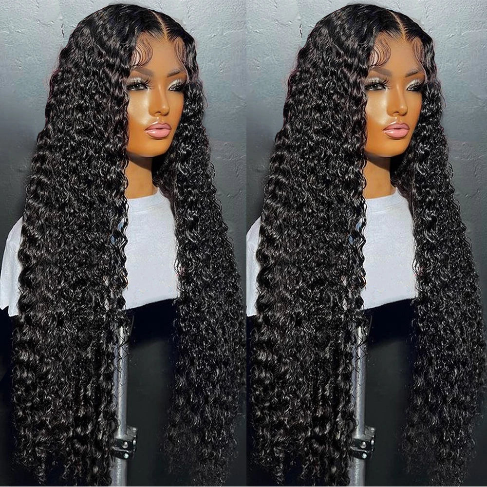 30 40inch Water Wave Curly Lace Frontal Wigs 13x4 13x6 HD Deep Wave Lace Frontal Wig 360 Full Human Hair Wigs For Women On Sale