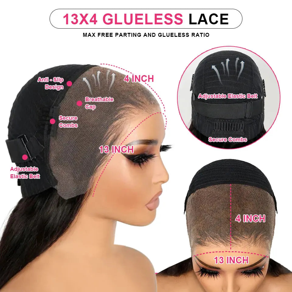 13x4 13x6 Full HD Lace Front Human Hair Wigs Straight 360 Transparent Lace Frontal Wigs Pre Plucked 5x5 Pre-Cut Lace Closure Wig