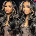 1B/27 Body Wave 13x4 Hd Lace Front Highlight Human Hair Wigs 30 Inch Ombre Blonde Colored Frontal Easy Fit™ 3-in-1 Wig For Women
