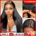 Ossilee 220 Density Pull Go Glueless Wigs with Elastic Drawstring Straight 13x6 HD Lace Front Human Hair Wigs Pre Cut Lace Wig