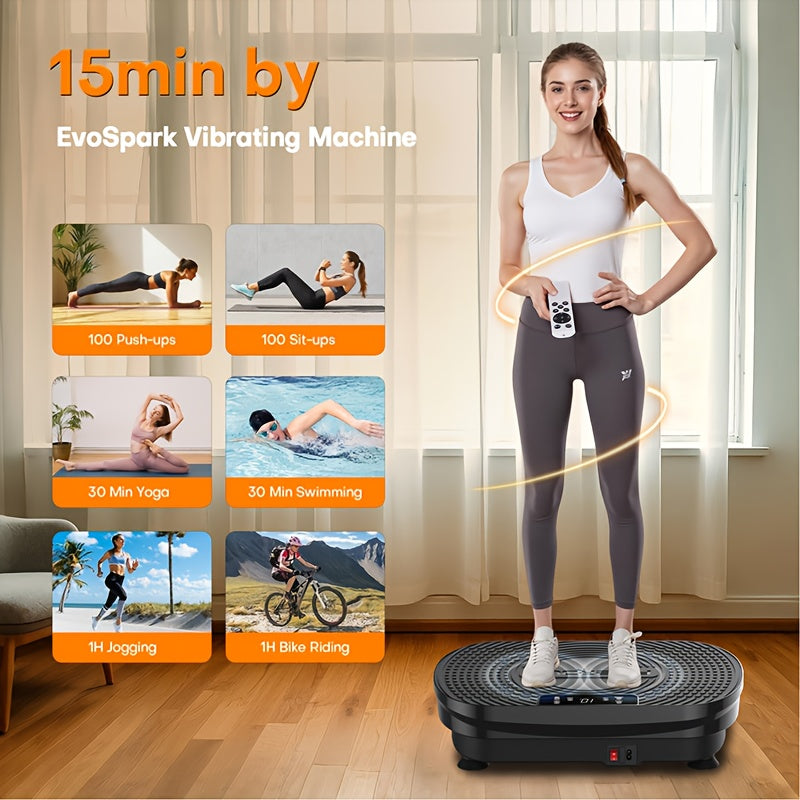 FEIERDUN Vibration Plate Exercise Machine for Weight Loss & Lymphatic Drainage Machine-Full Body Workout Platform with 330lbs Capacity, Quiet Shaking Technology, Portable Design for Home Gym, Muscle Toning & Burner, Vibration
