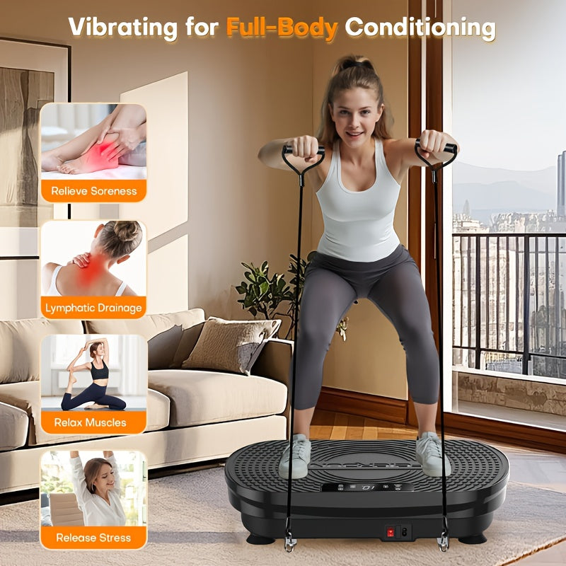 FEIERDUN Vibration Plate Exercise Machine for Weight Loss & Lymphatic Drainage Machine-Full Body Workout Platform with 330lbs Capacity, Quiet Shaking Technology, Portable Design for Home Gym, Muscle Toning & Burner, Vibration