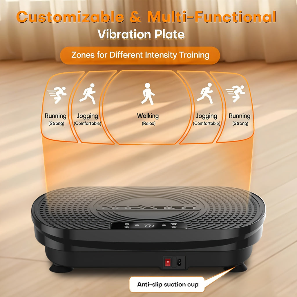 FEIERDUN Vibration Plate Exercise Machine for Weight Loss & Lymphatic Drainage Machine-Full Body Workout Platform with 330lbs Capacity, Quiet Shaking Technology, Portable Design for Home Gym, Muscle Toning & Burner, Vibration