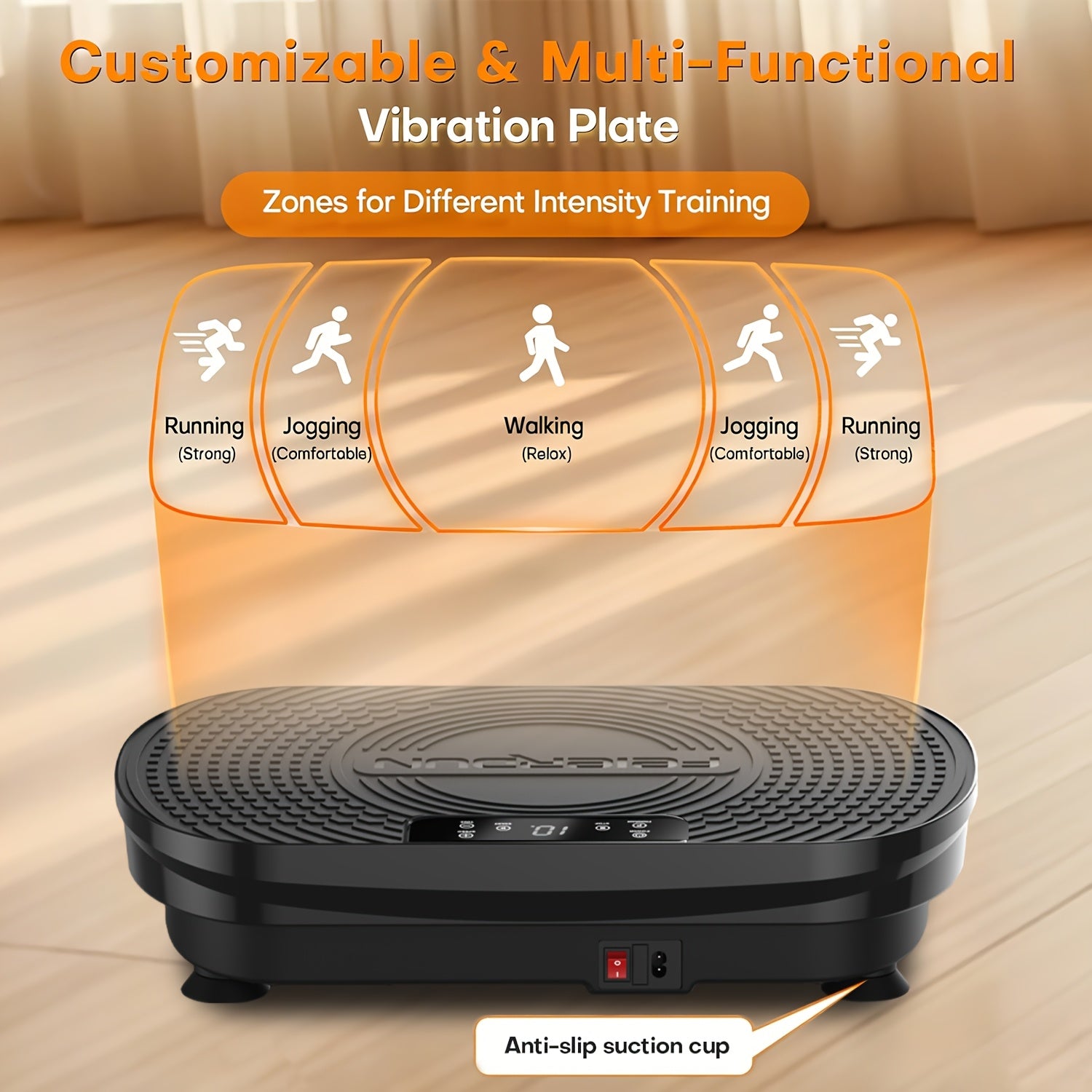 FEIERDUN Vibration Plate Exercise Machine for Weight Loss & Lymphatic Drainage Machine-Full Body Workout Platform with 330lbs Capacity, Quiet Shaking Technology, Portable Design for Home Gym, Muscle Toning & Burner, Vibration